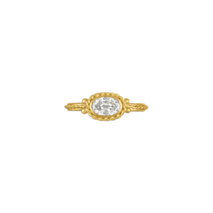 Faceted Oval Diamond Chorda Ring