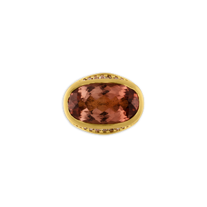 Umber Tourmaline and Diamond Melitodes Ring