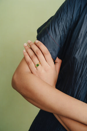 Green Tourmaline Herma Ring