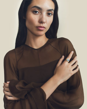 Delphis Lapis Intaglio Ring