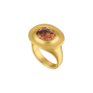 Faceted Peach Tourmaline Masona Ring