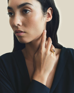 Rose Tourmaline Medium Nauta Ring