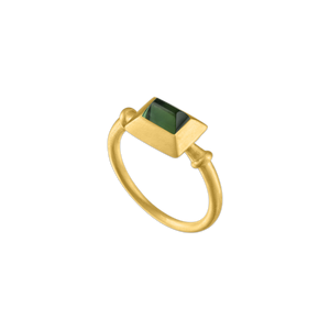 Green Tourmaline Sugarloaf Capsa Ring
