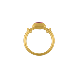 Small Ruby Cushion Capsa Ring