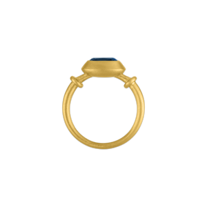 Small Blue Sapphire Oval Capsa Ring