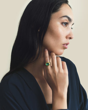 Green Tourmaline Tempus Ring