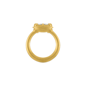 Diamond Elongated Cushion Prunt Prong Ring
