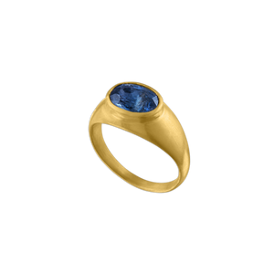 Faceted Blue Sapphire Roz Ring