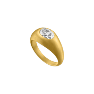 Faceted Oval Diamond Roz Ring