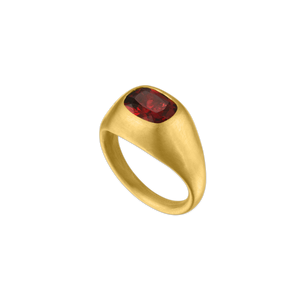 Faceted Spessartite Garnet Cushion Roz Ring