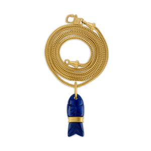 Lapis Carved Minnow Pendant