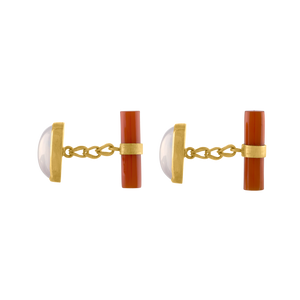 Mother of Pearl and Carnelian Cufflinks