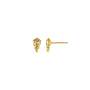 Small Diamond Lentil-Shaped Bulla Earrings