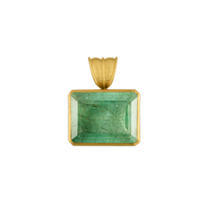 Large Green Beryl Block Pendant