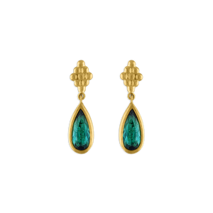 Elongated Small Green Tourmaline Nona Earrings