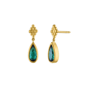 Elongated Small Green Tourmaline Nona Earrings