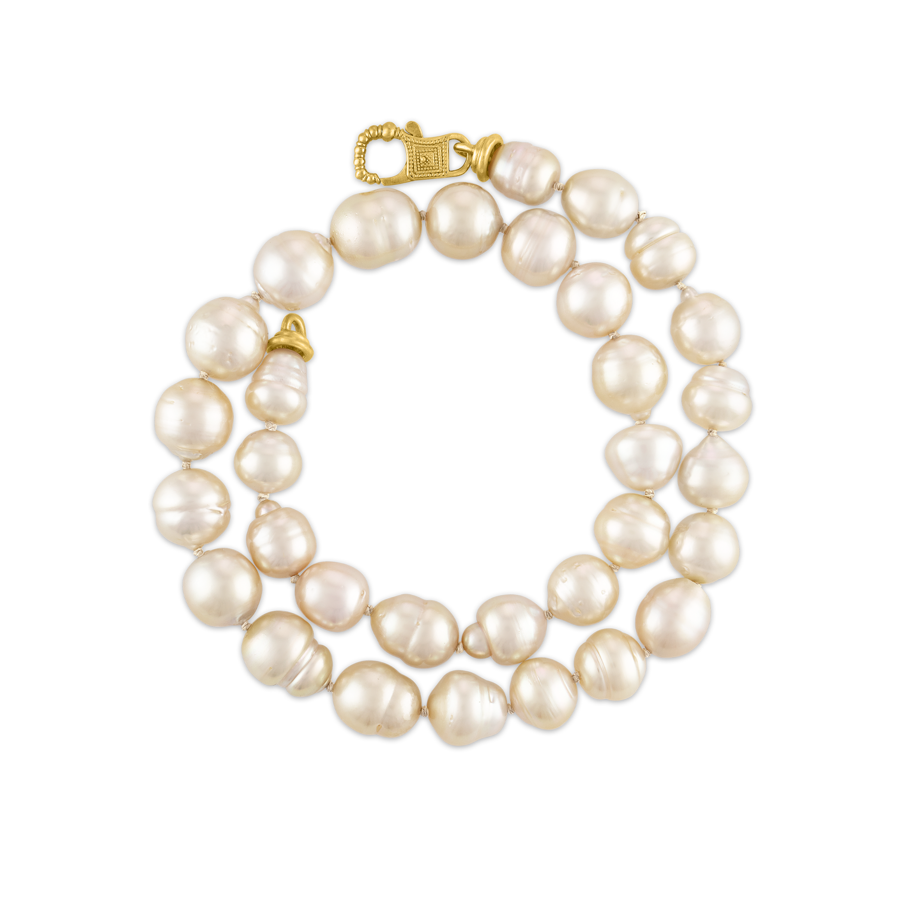 Golden South Sea Pearl Strand with Fibula Clasp