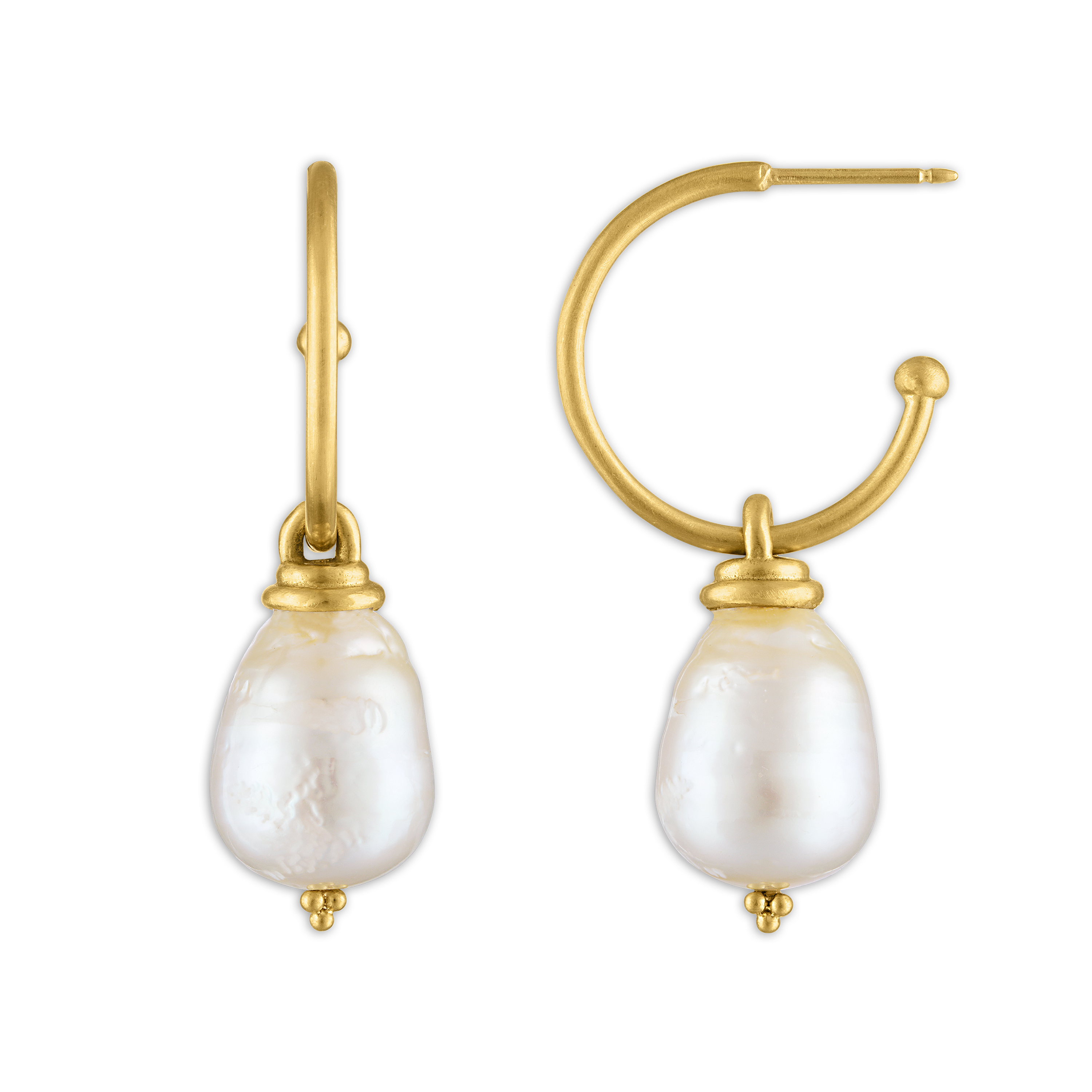 Big pearl hook earrings online