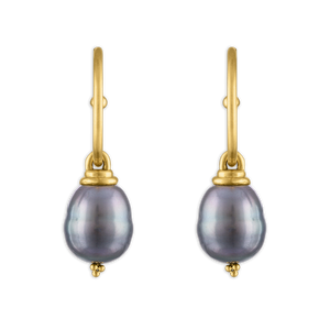 Tahitian Pearl Hoop and Hook Earrings