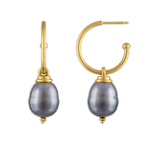 Tahitian Pearl Hoop and Hook Earrings