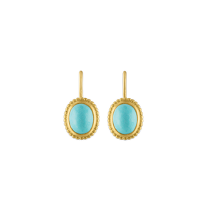 Turquoise Granulated Hook Earrings