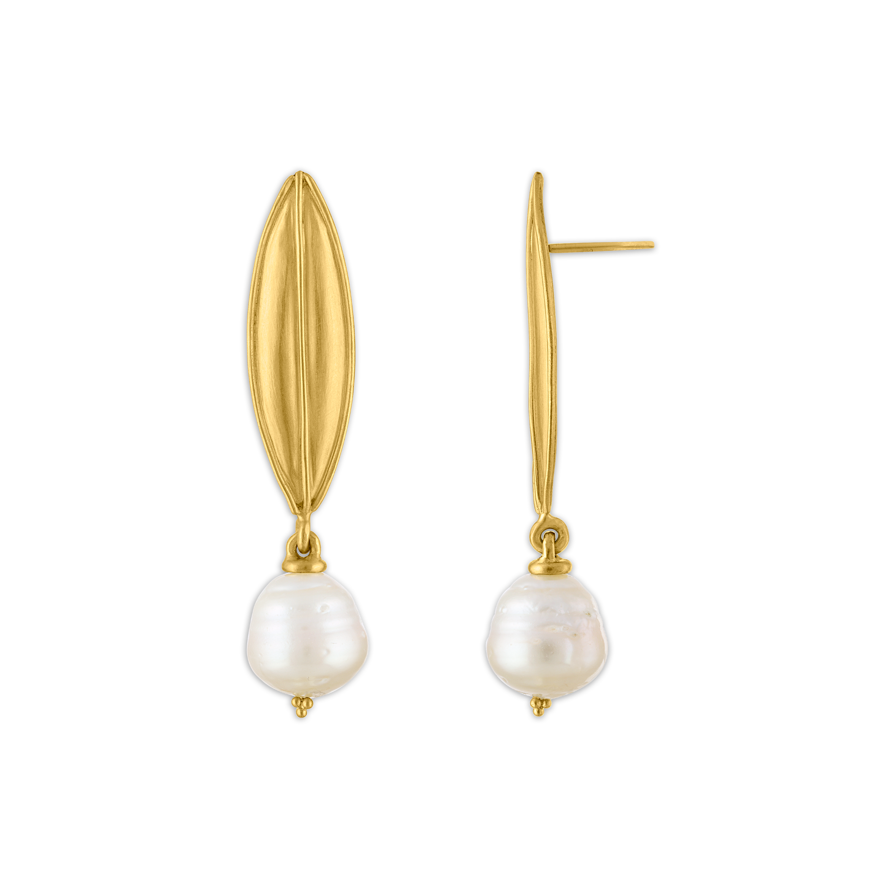 Shell Earrings, Golden Brass | Naomi Murrell