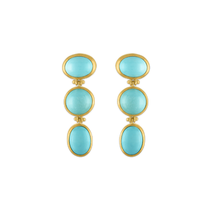 Persian Turquoise Trio Hinge Earrings
