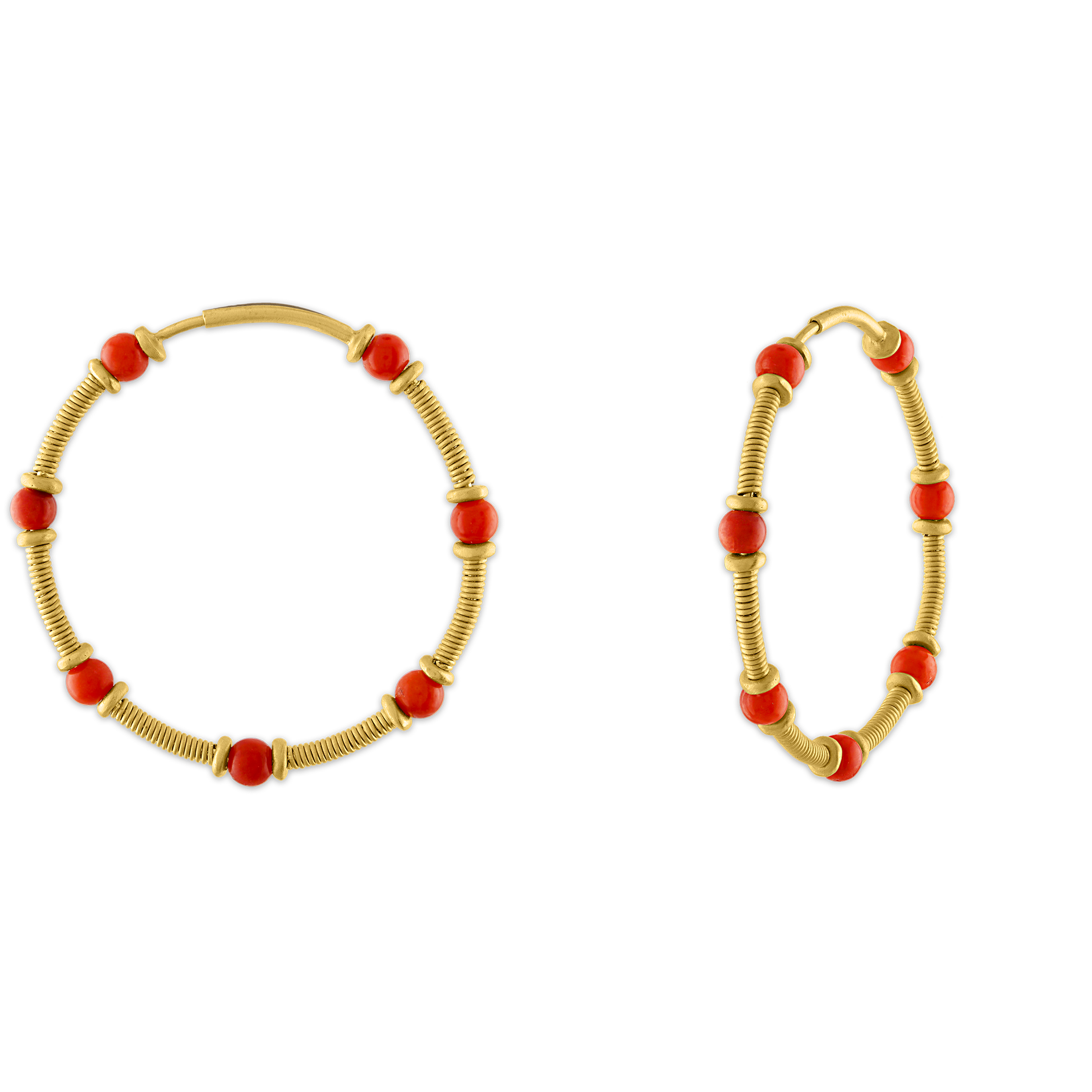 Antique Coral Zeno Hoop Earrings