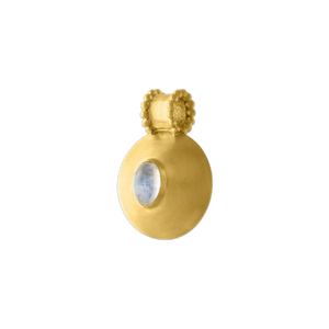 Medium Rainbow Moonstone Oval Bulla Pendant