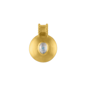 Medium Rainbow Moonstone Oval Bulla Pendant