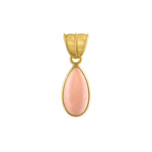 Antique Angel Skin Coral Tear Pendant