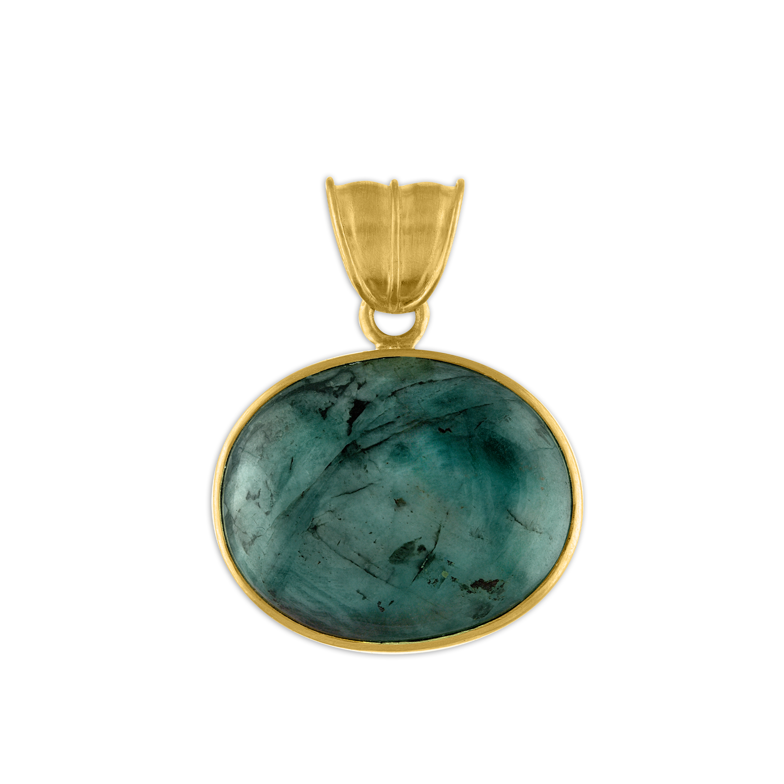 Opaque Emerald Oval Pendant