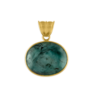 Opaque Emerald Oval Pendant