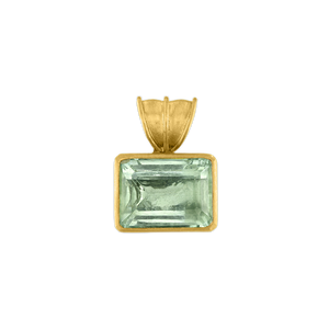 Green Beryl Baby Block Pendant