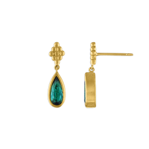 Elongated Small Green Tourmaline Nona Earrings